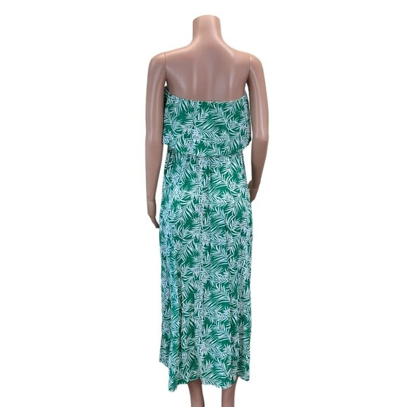 Japna Boho Tropical Strapless Maxi Sundress -Women SZ M -Tazzel Tie -Front Slits - Picture 13 of 14